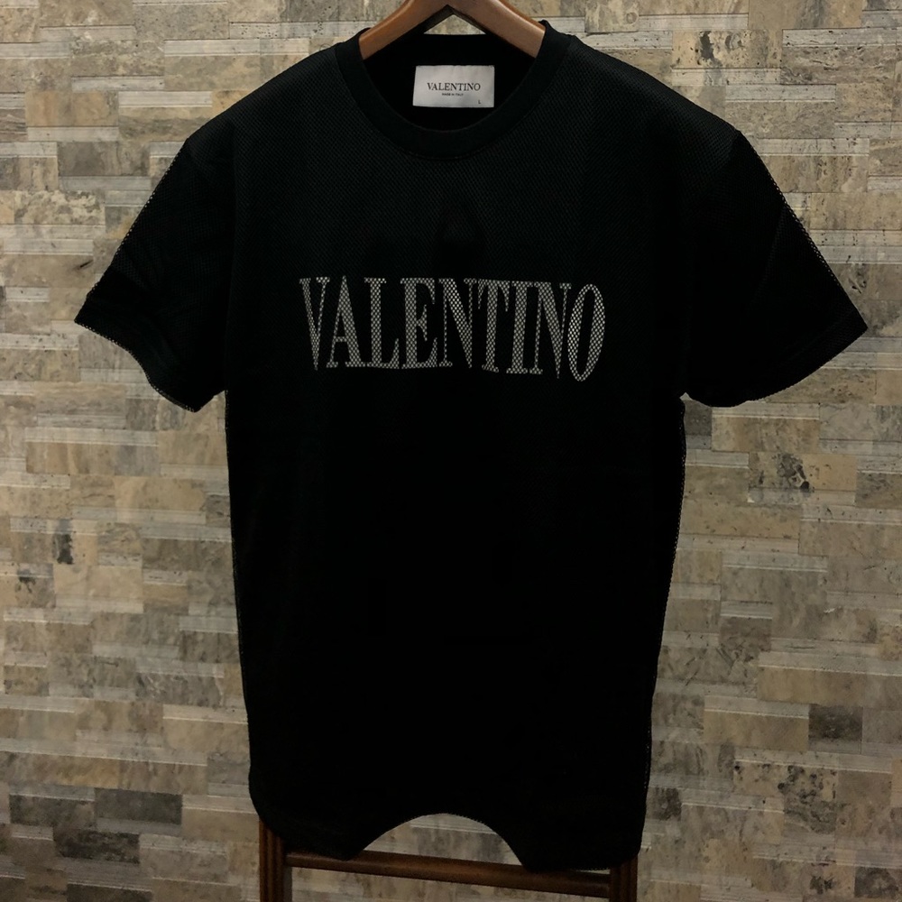 Valentino Logo-Print Mesh Tshirt